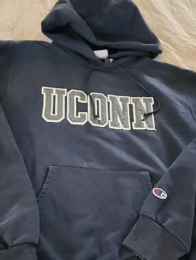 Champion Navy UCONN Hooded Sweatshirt